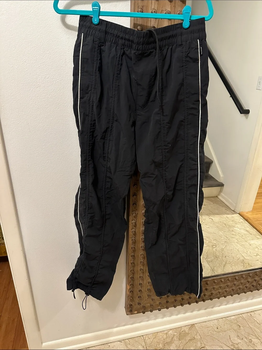 Men's Pacsun Black Track Pants with Side Stripe